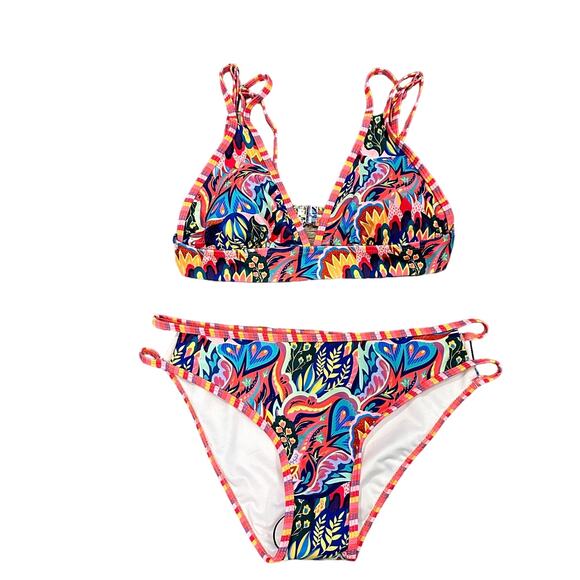 SHEIN Women's Bikini Set Boho Floral Print Swimsuit Size Small NWT - Picture 7 of 13